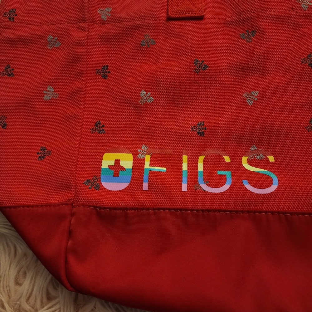 Figs Red Rainbow Caduceus Laminated Large U Tote Bag Pride - Picture 14 of 15